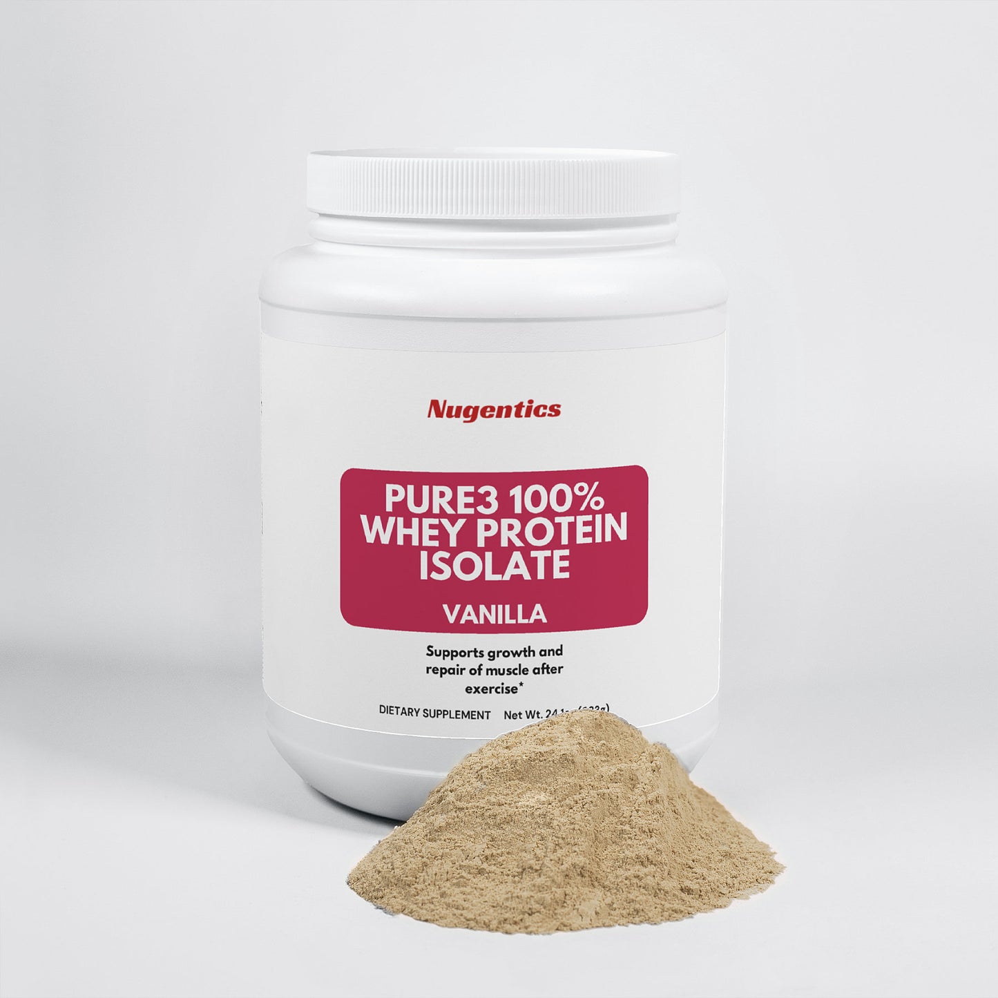 Pure3 100% Whey Protein Isolate (Vanilla) - Nugentics