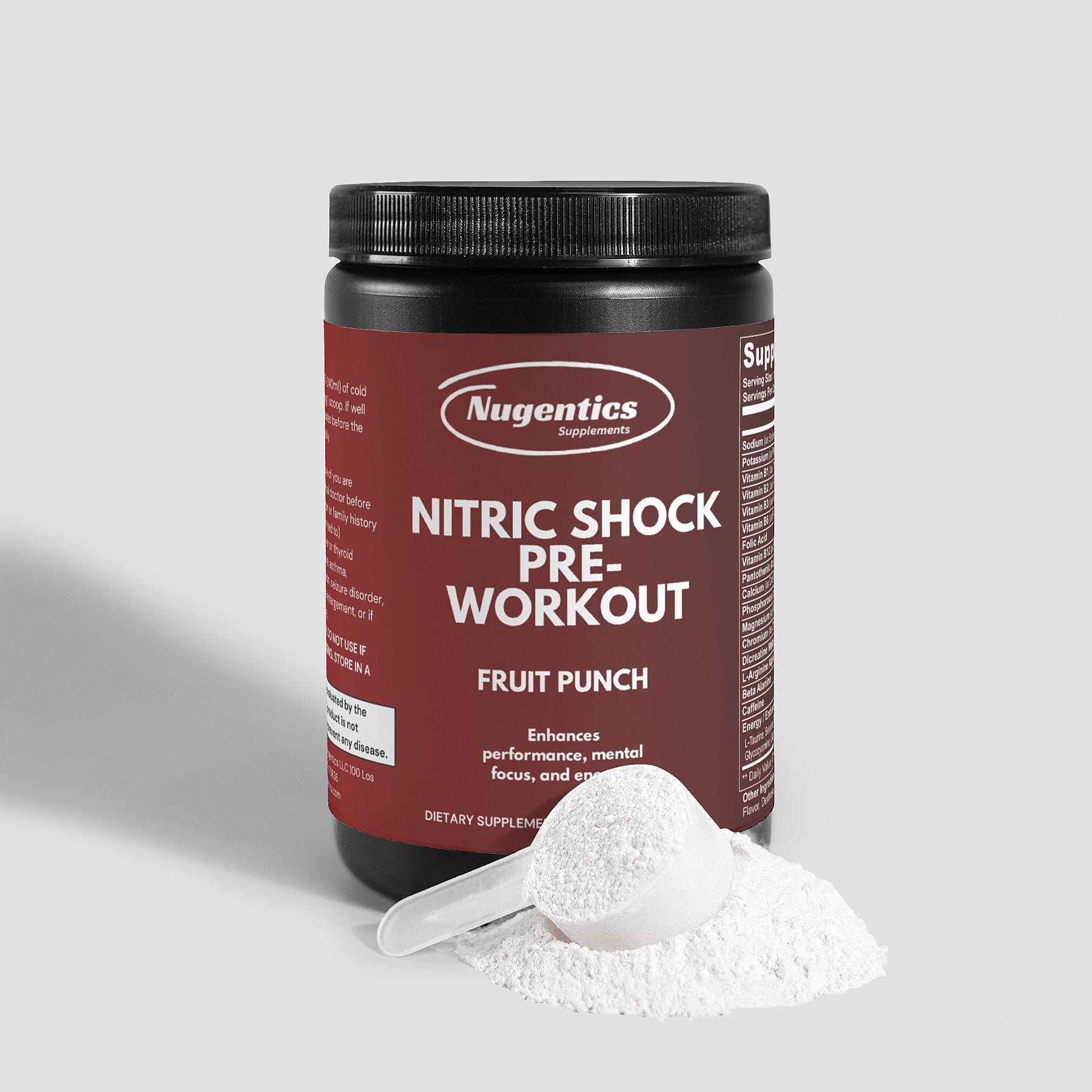 Nugentics Nitric Shock Pre-Workout Powder ⎮ Fruit Punch Flavor - Nugentics